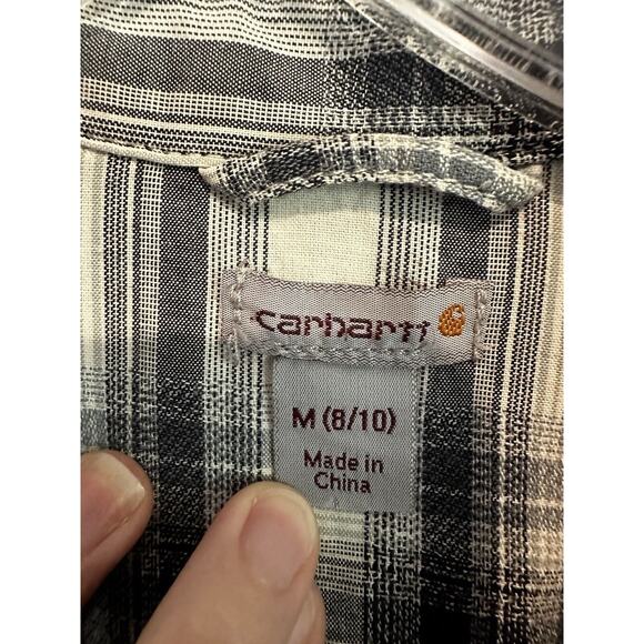 Carhartt Women’s Plaid Button Up Shirt Size Medium Folklore Camping Outdoor Work - Picture 2 of 11